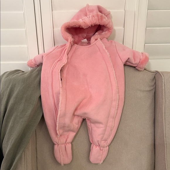 Pink Hooded Baby Snowsuit - Picture 3 of 7